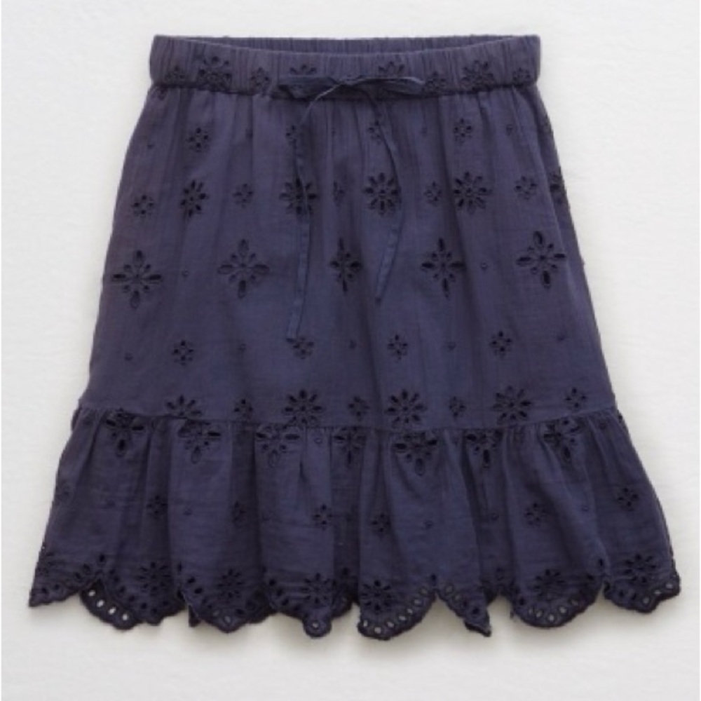 aerie ruffle eyelet skirt